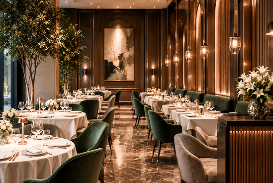 Fine dining restaurant interior