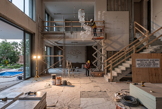 Luxury residence living and dining interior