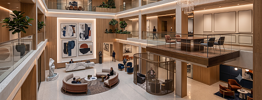 Modern commercial interior lobby design